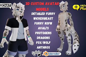 model 3d furry vrchat avatar, nsfw vtuber model, vrc anime avatar, animaze