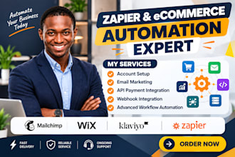 setup shopify mailchimp automation wix klaviyo api payment zapier integration