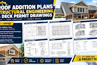 draft roof addition plans structural engineering and deck permit drawings