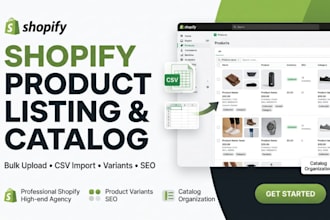 upload shopify products, bulk import CSV, variants and optimize your catalog
