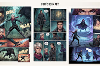draw comic book page ilustration graphic novel comic strip sequential art artist