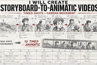 create storyboard to animatic videos with timed shots, camera movement