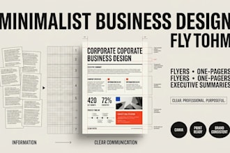 design minimalist business flyer, one pager executive summary, canva flyer