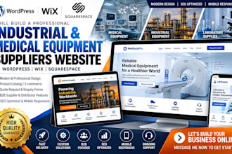 build squarespace wix wordpress industrial medical equipment suppliers website