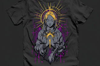 do modern christian t shirt design, chest logo design and bible verse graphics