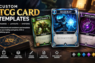 design custom tcg card templates trading card game frames and card layouts