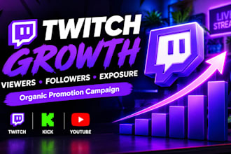 twitch kick promotion to grow viewers, reach affiliate, partner status fast
