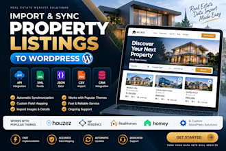 import real estate property listings from API XML CRM to wordpress