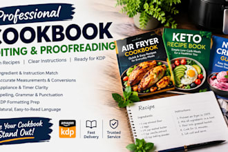proofread and edit your amazon kdp air fryer or keto cookbook