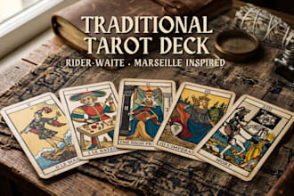 design traditional rider waite and marseille inspired tarot card decks
