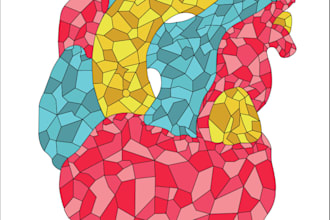 create a custom stained glass style illustration