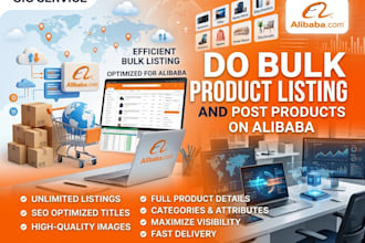do bulk product listing and post products on alibaba