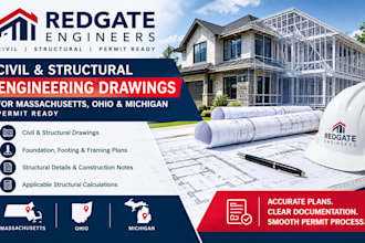provide full massachusetts ohio michigan civil structural engineer permit set