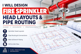 design houston fire sprinkler head layouts and pipe routing drawings