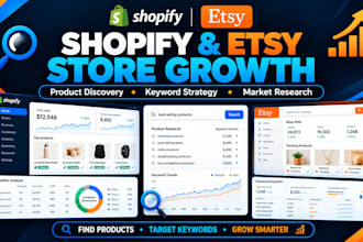 shopify etsy store growth product discovery keyword strategy market research