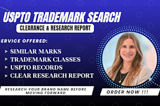 conduct a uspto trademark search, clearance research and report