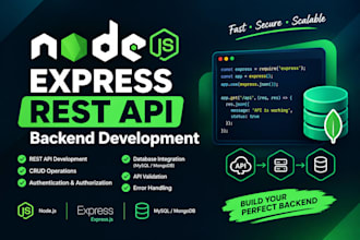 build node js express rest api and backend