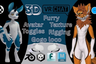 create vrchat avatar, furry avatar, vrc, VR character