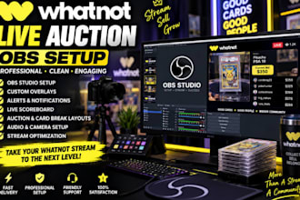 setup whatnot auction streams with obs, custom overlays, alerts and scoreboard
