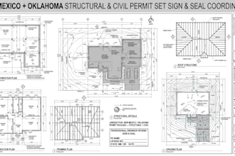 handle your new mexico  oklahoma structural and civil permit set sign and steal