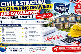 civil and structural engineering drawing and calculation, structural analysis tx