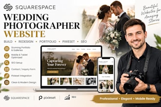 build redesign squarespace wedding photographer website portfolio pixieset SEO