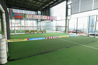 3d indoor tennis center,sport match venue,seating area layout,padel court render