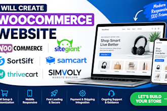 create woocomerce sitegiant sortsift samcart thrivecart simvoly website builder