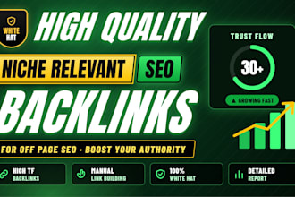 build high quality niche relevant backlinks for off page SEO
