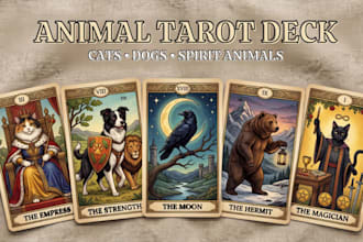 design animal tarot decks featuring cats, dogs and spirit animals