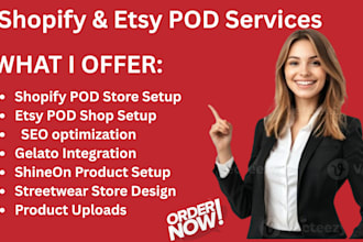 build shopify etsy pod streetwear store gelato printful automation SEO shineon