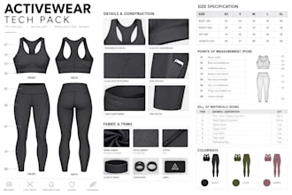 create professional clothing and activewear tech packs