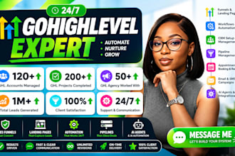 setup gohighlevel automation, funnel, landing page, website and a2p