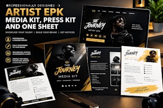 design an artist epk, media kit, press kit and one sheet