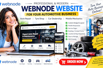 webnode auto repair tyre shop car dealership mobile mechanics automotive website