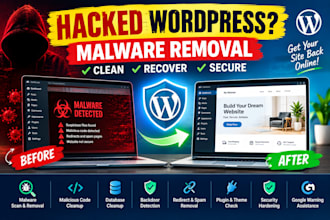 recover hacked wordpress website remove wordpress malware viruses malicious code