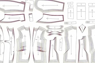 create sewing patterns, pattern grading and sewing instructions