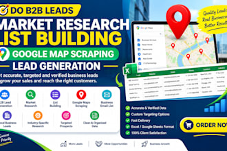 do b2b leads market research list building google map scraping lead generation
