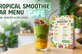 design modern coffee shop menus and smoothie bar flyers