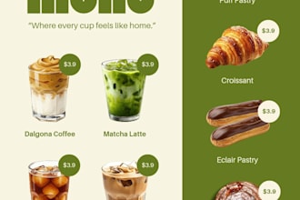design modern coffee shop menus and smoothie bar flyers