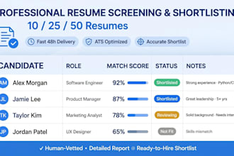 do resume screening, shortlisting and candidate tracking