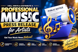 write and distribute a professional music press release for artists