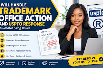 handle trademark office action and uspto response to resolve filing issues