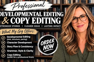 developmental edit, copy edit your fiction and nonfiction manuscript