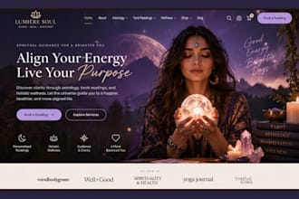 create spiritual website astrology website wellness tarot reading website