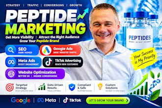 do peptide marketing, SEO, google ads, meta ads and tiktok advertising