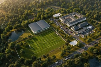 design 3d masterplan sports complex urban planning landscape site plan rendering