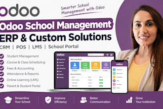 develop odoo crm school management erp pos lms school portal management software