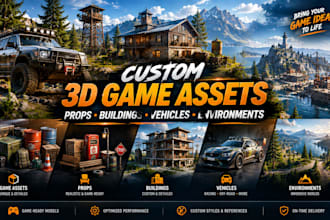 design custom 3d game assets, props, buildings, vehicles and environments
