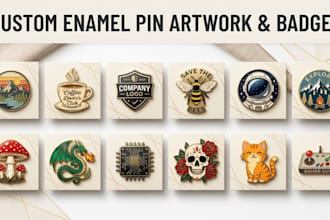 design custom soft enamel metal lapel pin badge logo vector artwork mockup proof